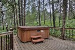 Hot tub and large deck with grill